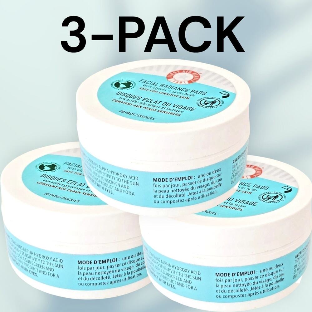 3-PACK First Aid Beauty Facial Radiance Pads Glycolic + Lactic 28 Pads Each